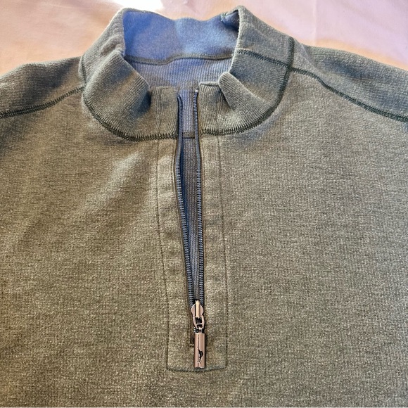 Tommy Bahama Flipshore Reversible Men’s XXL 1/4 Zip Pullover Sweater Blue/Sage - Picture 15 of 16